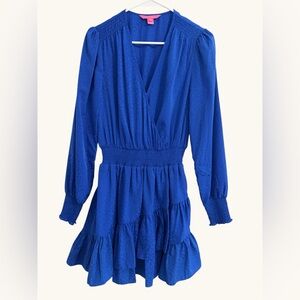 Lilly Pulitzer Vibrant Blue Leopard Print Dress, Size 4